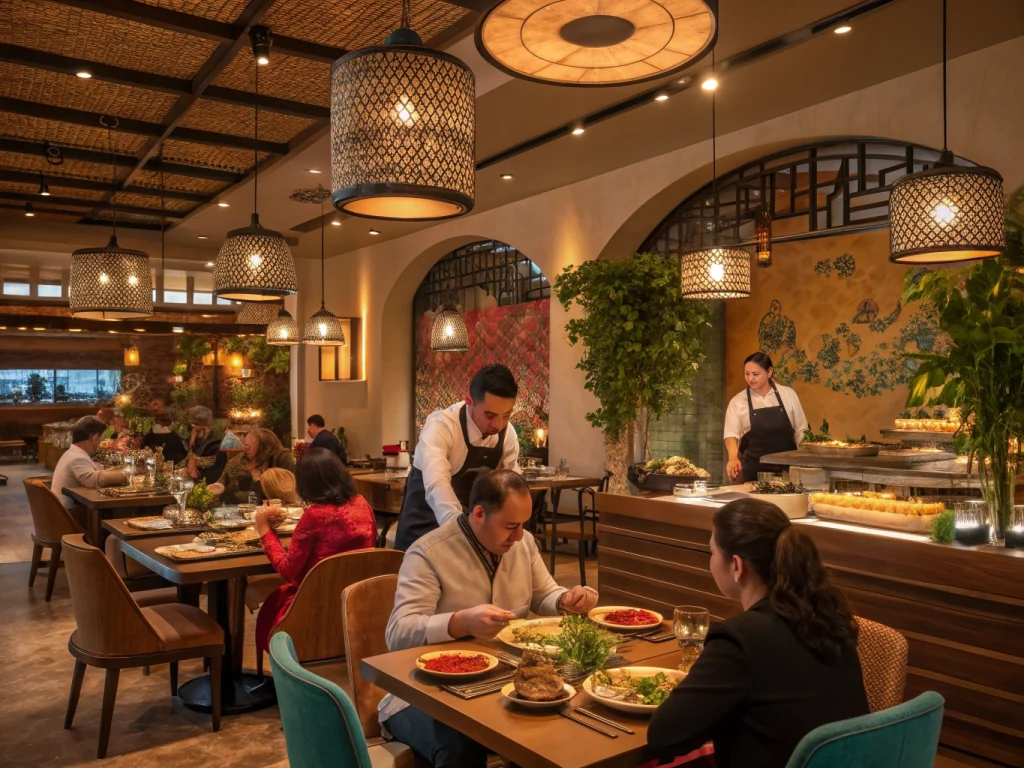 Restaurantfotografie met gerecht, interieur en warme sfeer